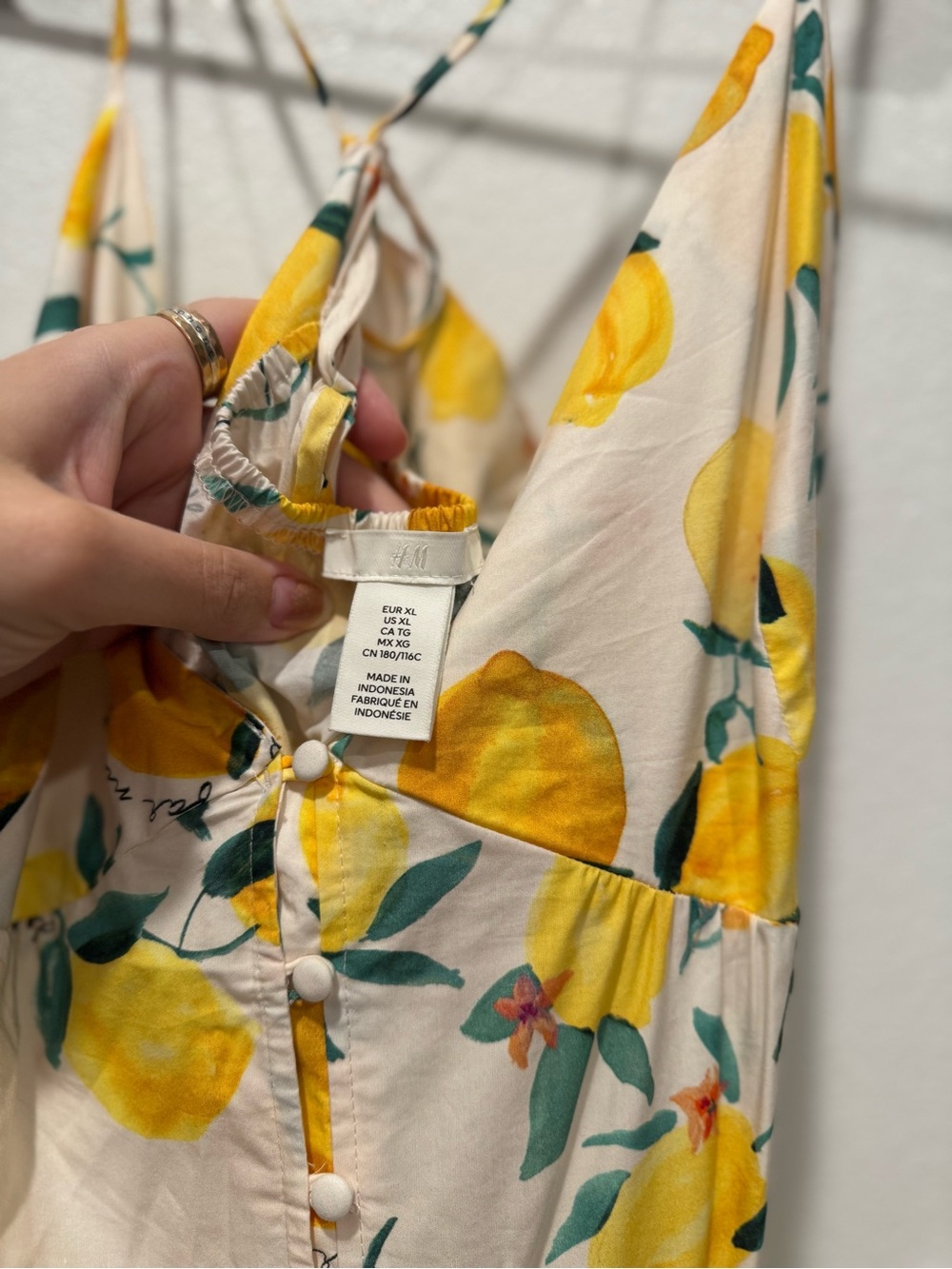 H&M Dolce Far Niente Lemon Tiered Maxi Dress XL - Picture 7 of 8